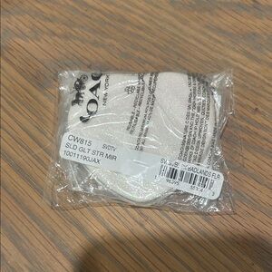 Coach Silver Glitter Compact Mirror with Logo